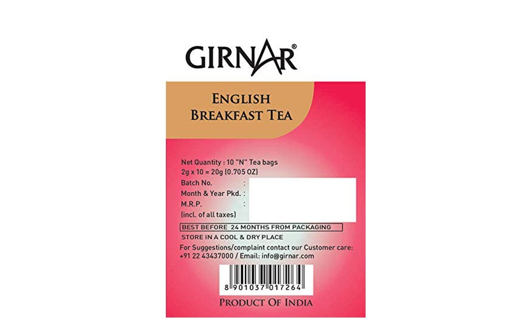 Girnar English Breakfast Tea    Box  10 pcs
